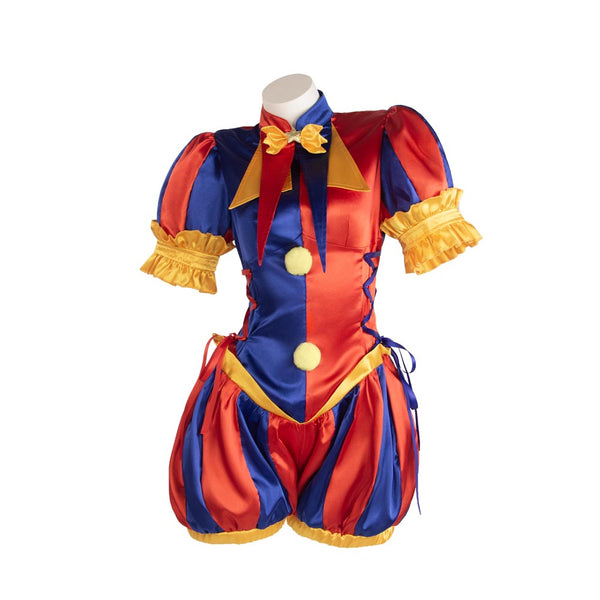Women Girls Toddler Clown Costume Carnival Adults Kids Circus Costume Outfit Jumpsuit and Hat with Gloves and Socks
