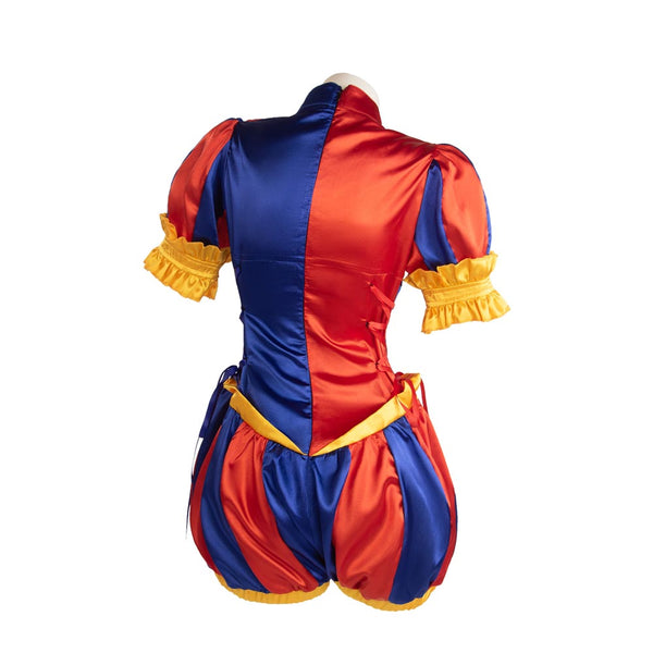 Women Girls Toddler Clown Costume Carnival Adults Kids Circus Costume Outfit Jumpsuit and Hat with Gloves and Socks