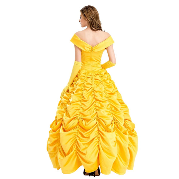 Women Princess Dresses Yellow Ball Gowns Dress Costume