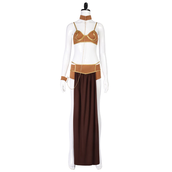 Women Princess Slave Outfit Bikini Carnival Cosplay Costume Leia Halloween Costumes Dress Slave Bra Skirt Set