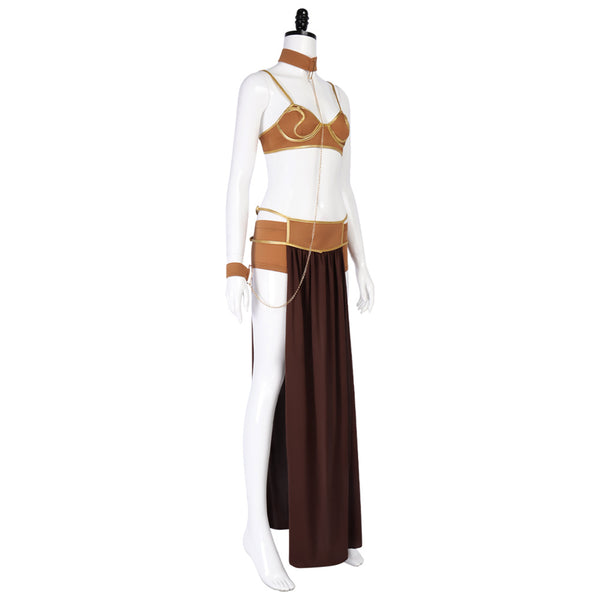 Women Princess Slave Outfit Bikini Carnival Cosplay Costume Leia Halloween Costumes Dress Slave Bra Skirt Set