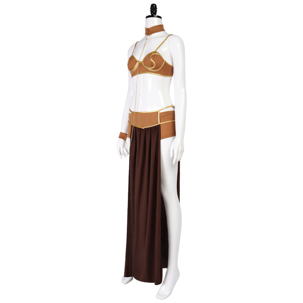 Women Princess Slave Outfit Bikini Carnival Cosplay Costume Leia Halloween Costumes Dress Slave Bra Skirt Set