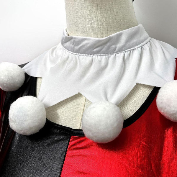 Women Sexy Clown Costume Crop Top and Shorts Set Halloween Party Suit