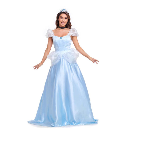 Women's Ball Gown Costume Blue Princess Dress Halloween Costume
