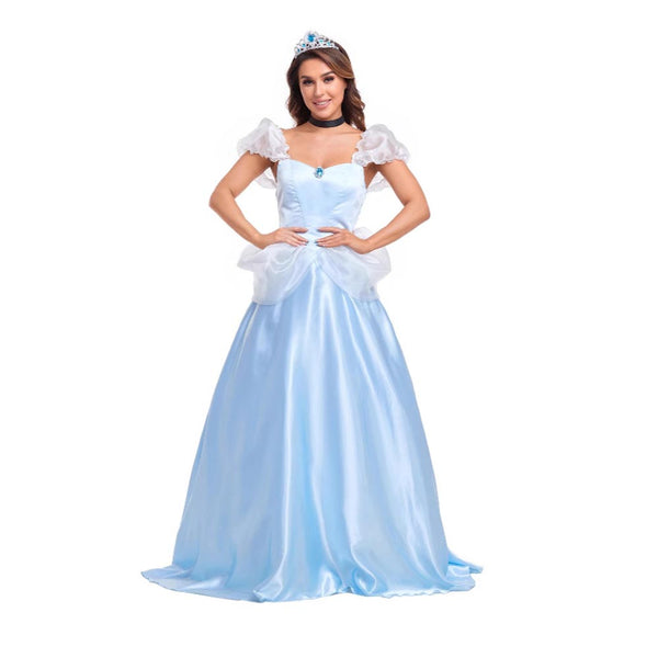 Women's Ball Gown Costume Blue Princess Dress Halloween Costume