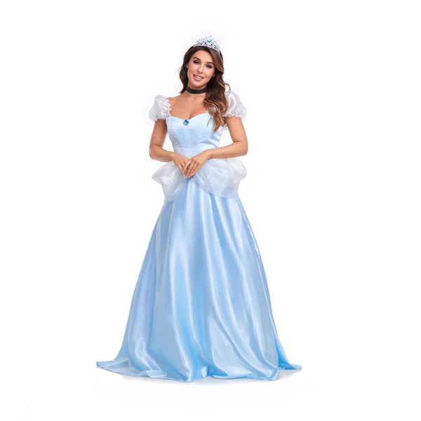 Women's Ball Gown Costume Blue Princess Dress Halloween Costume