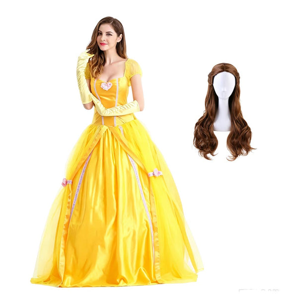 Women's Classic Beauty Fairytale Princess Long Dress Gown Halloween Costume