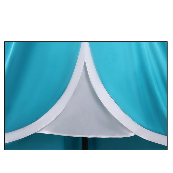 Women's Princess Costume Adults Girls Off Shoulder Blue Fancy Dress Deluxe Gown with Crown Earrings Halloween Party Outfit