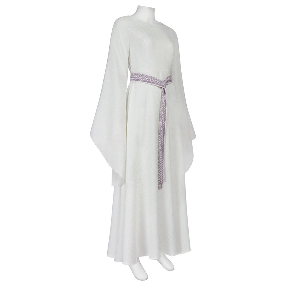 Womens Galadriel Cosplay Costume Elf Queen Dress Wicked Witch White Dr ...