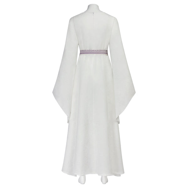 Womens Galadriel Cosplay Costume Elf Queen Dress Wicked Witch White Dress Medieval Dress Gothic Victorian Gown