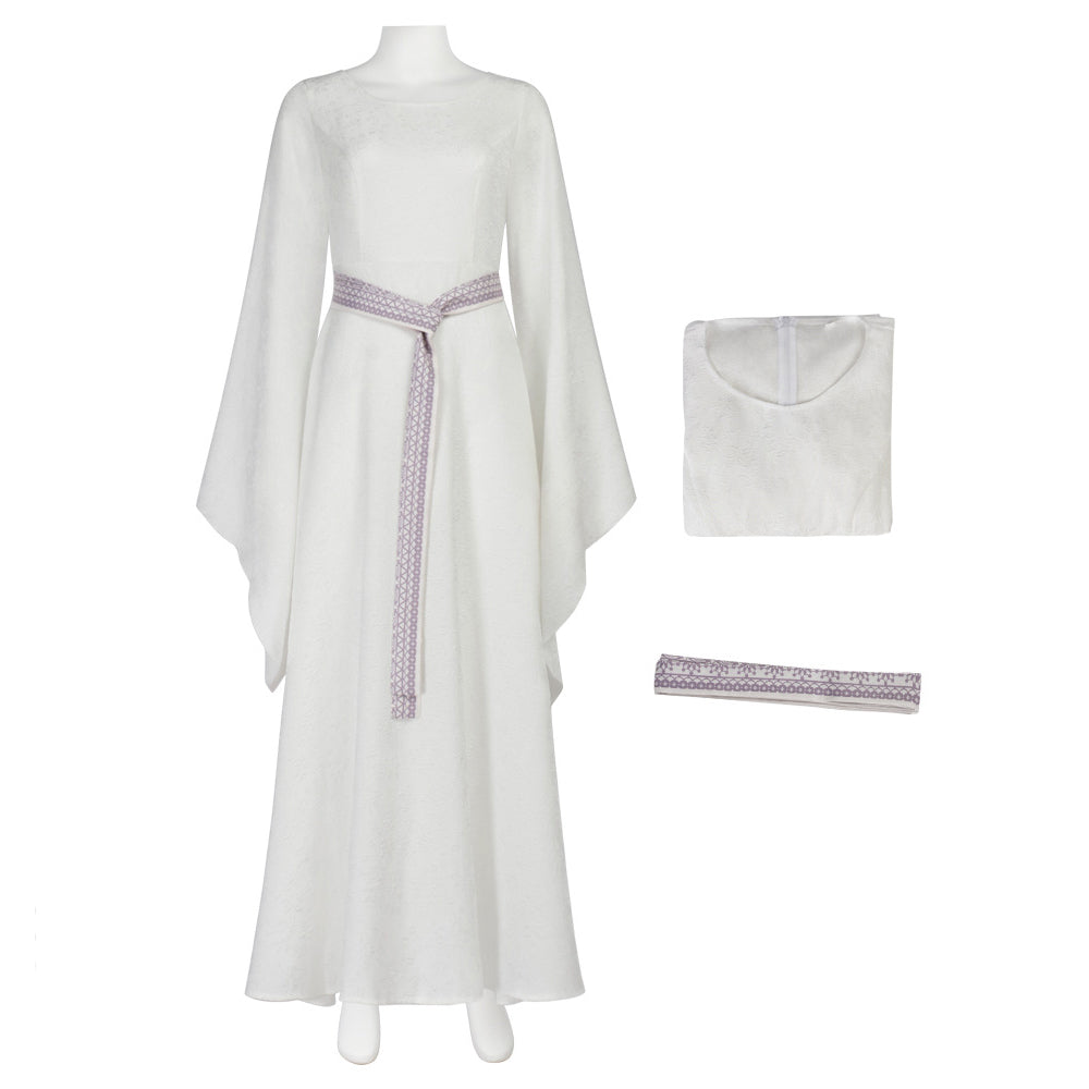 White Elf Queen Robe Womens Galadriel Cosplay Costume Elf Queen Dress Wicked Witch White Dr ...