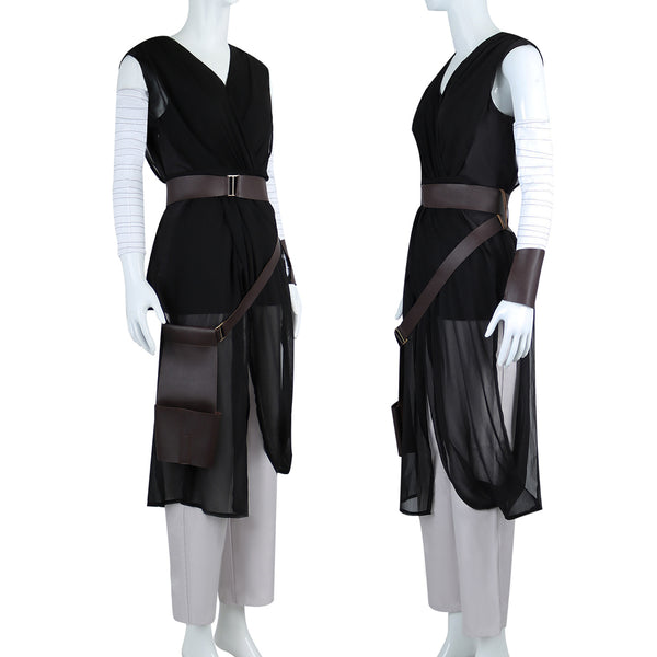 Womens Rey Costume Outfit Full Set with Belt for Halloween Role Play Costume for Women Girls