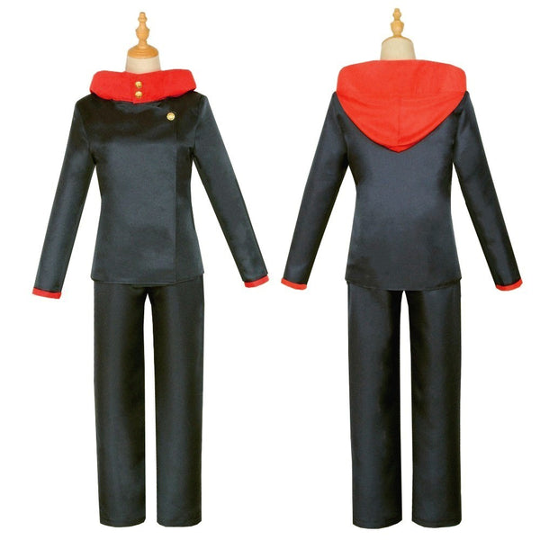 Yuji Costume Suit With Wigs Halloween Itadori Cosplay Uniform Outfit Full Ser Unisex Anime Cosplay Costume