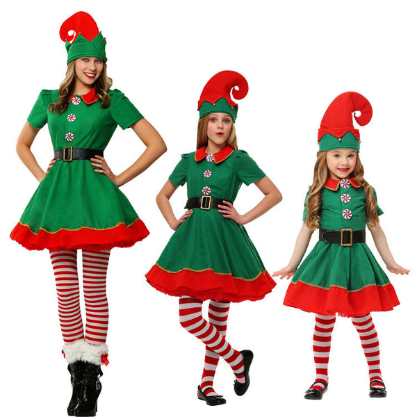 2022  New Christmas Elf Costume Family Matching Elf Costume