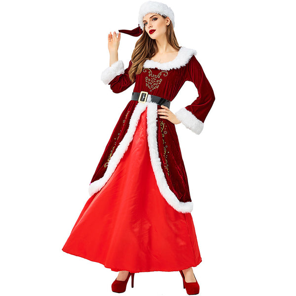 2022 Mommy and Me Christmas Santa Matching Costume Dress Christmas Party Mrs. Claus Costume Dress
