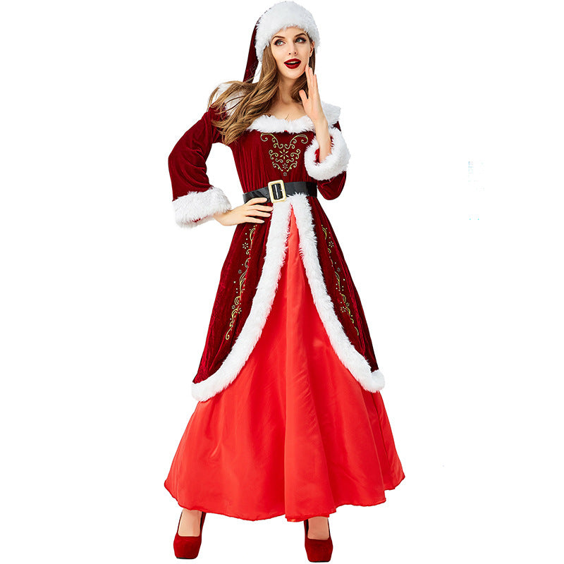 2022 Mommy and Me Christmas Santa Matching Costume Dress Christmas Party Mrs. Claus Costume Dress