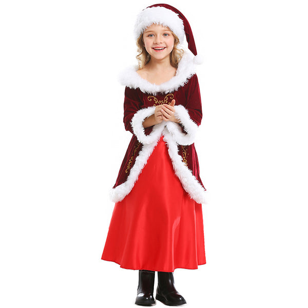 2022 Mommy and Me Christmas Santa Matching Costume Dress Christmas Party Mrs. Claus Costume Dress