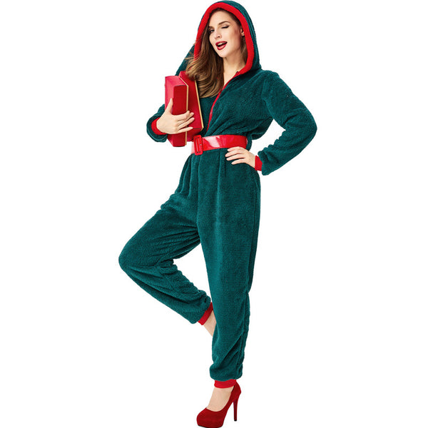 2022 New Women Christmas Tree Costume Christmas Tress Jumpsuit  Pajamas Onesie Kigurumi