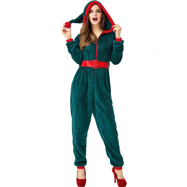 2022 New Women Christmas Tree Costume Christmas Tress Jumpsuit  Pajamas Onesie Kigurumi