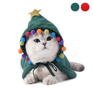 2022 Christmas Dog Cat Pet Christmas Tree Hooded Cloak Costume