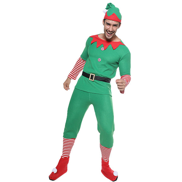 2020 Christmas Men Elf Costume Full Set