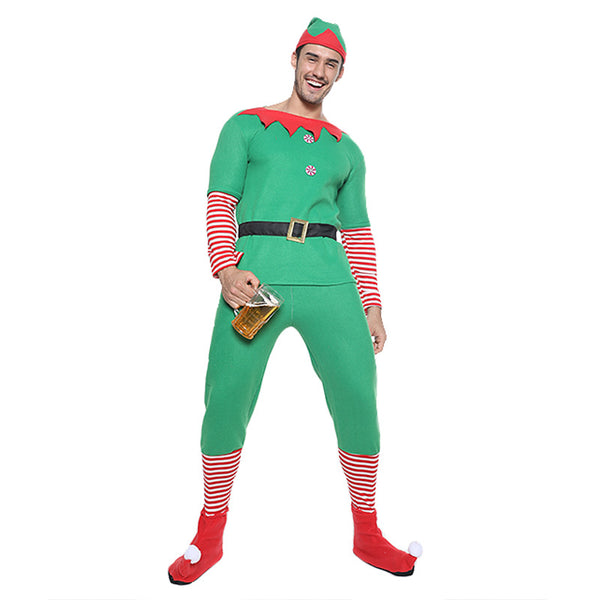 2020 Christmas Men Elf Costume Full Set
