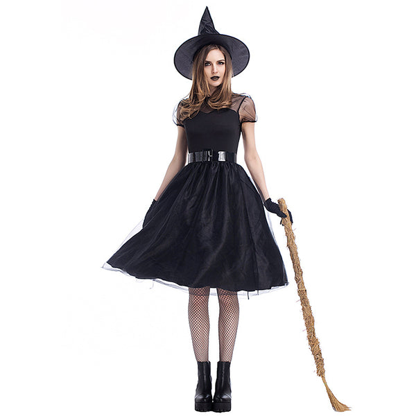 New Black Muslin Night Ghost Witch Cosplay Costume Halloween/Stage/Party
