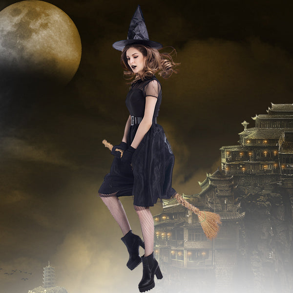 New Black Muslin Night Ghost Witch Cosplay Costume Halloween/Stage/Party