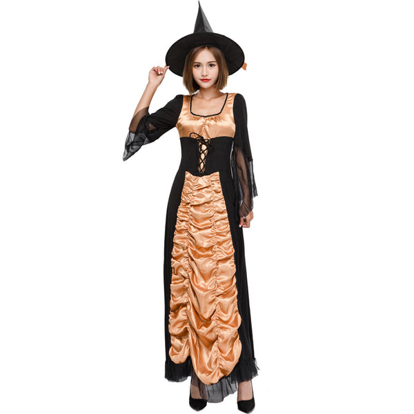 Black Muslin Maxi Dress Witch Costume Halloween/Stage Performance/Party
