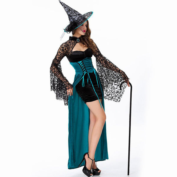 Sexy Afternoon Tea Witch Lace Slim Waist Witch Cosplay Costume Halloween/Stage/Party