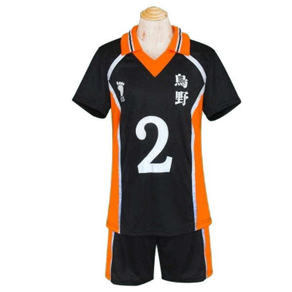 Anime Haikyu!! Karasuno Cosplay Costume Cosplay T-shirt and Shorts Sports Suit Set