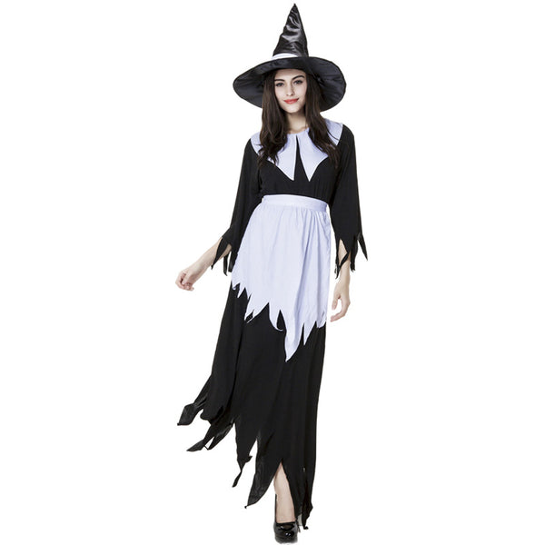 Black And White Irregular Witch Costume Halloween/Stage Performance/Party