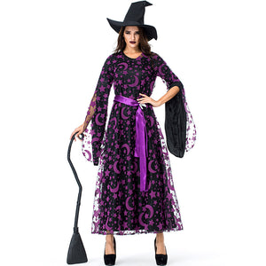 Purple Star Moon Magic Witch Costume Halloween/Stage Performance/Party