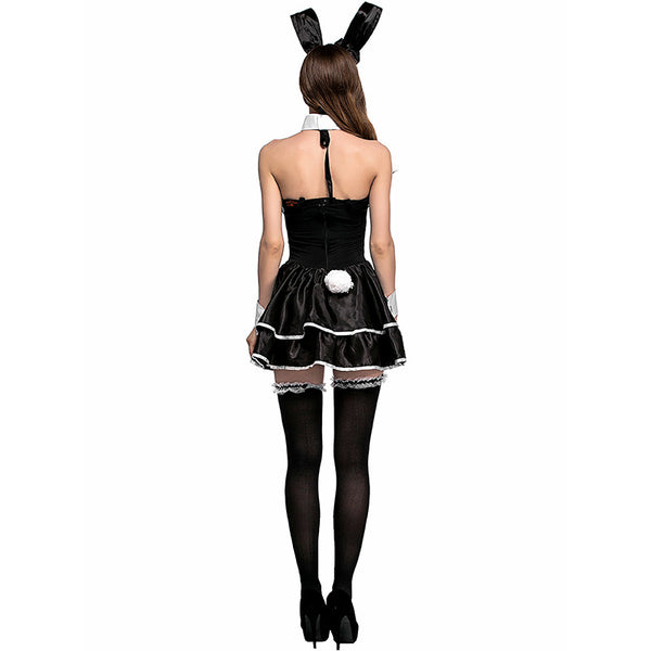 Adult Sexy Black Rabbit  Animal Cosplay Costume Halloween Dress For Women