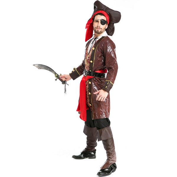 Adult Men's One-eyed Pirate Captain Cosplay Costume Halloween / Stage Performance / Party