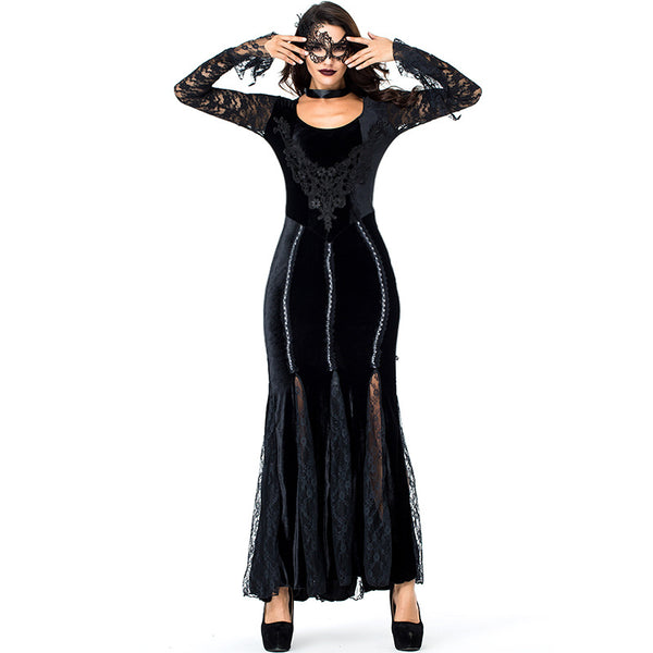 Adult Women Dark Mysterious Queen/Vampire Costume For Halloween/Stage Performance/Party