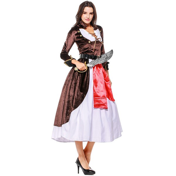 Adult Women Medieval Pirate Costume Halloween / Stage Performance / Party