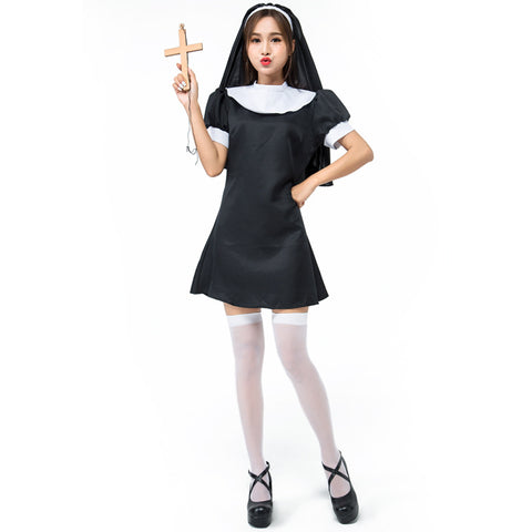 Adult Women Naughty Nun Costume For Halloween/Stage Performance/Party