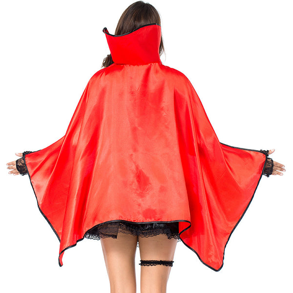 Adult Women Queen of Vampire Costume With Cloak For Halloween/Stage Performance/Party