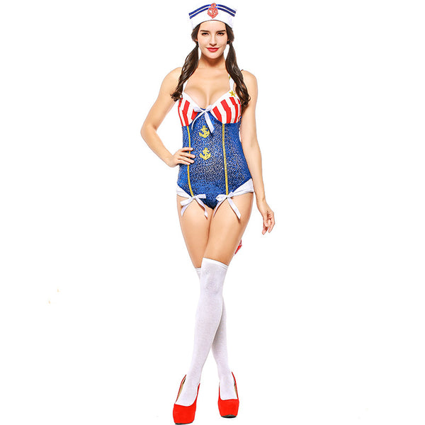 Red Bow Sexy Navy Sailor Costume
