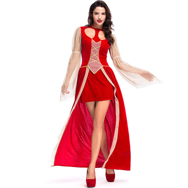 Adult Women Red Sexy Queen Ball Gown Dress Costume For Halloween/Stage Performance/Party
