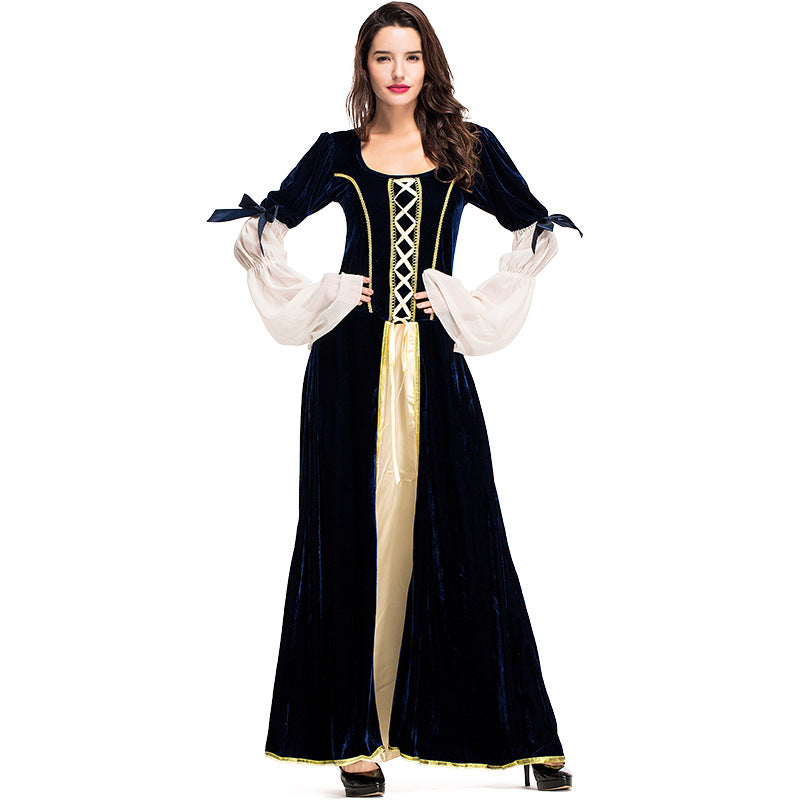 Adult Women Victorian Royal Retro Queen Dress Costume For Halloween ...