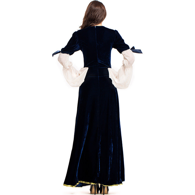 Adult Women Victorian Royal Retro Queen Dress Costume For Halloween ...