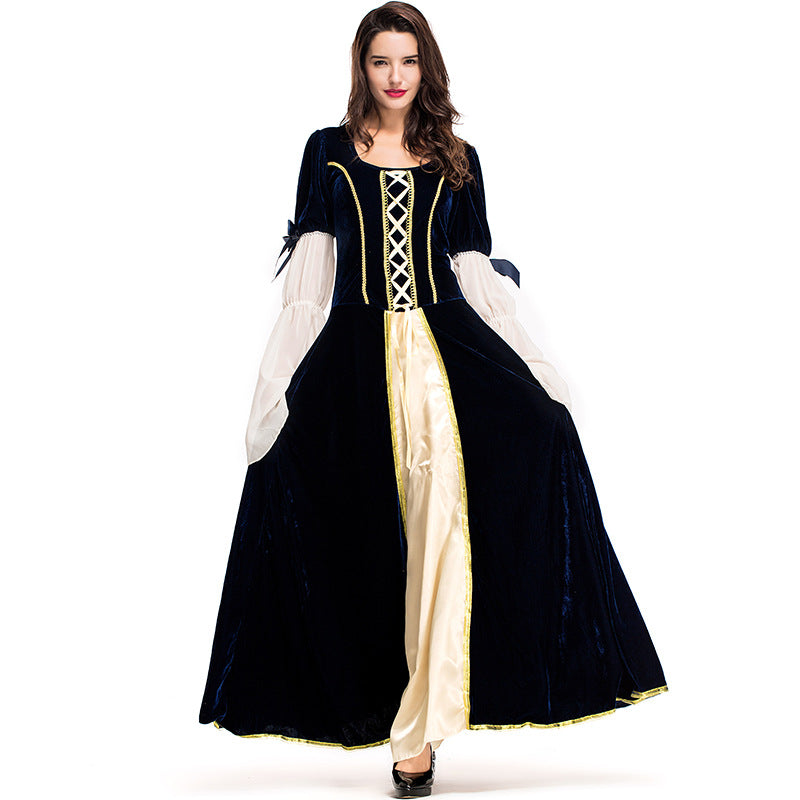 Adult Women Victorian Royal Retro Queen Dress Costume For Halloween ...