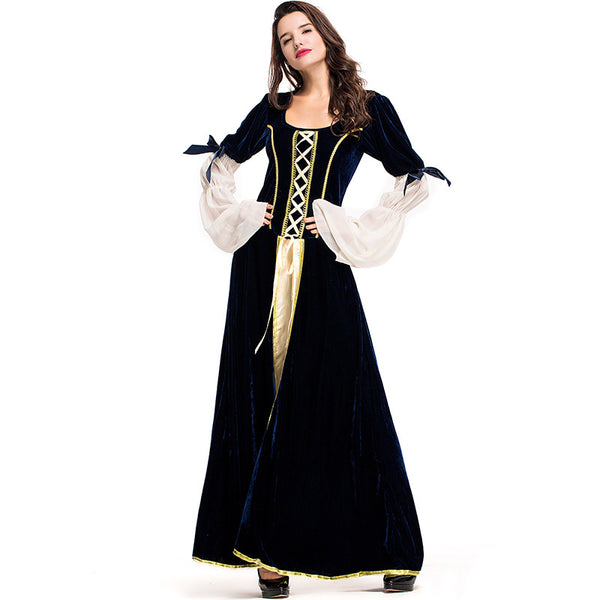 Adult Women Victorian Royal Queen Retro Dress Costume For Halloween/Stage Performance/Party