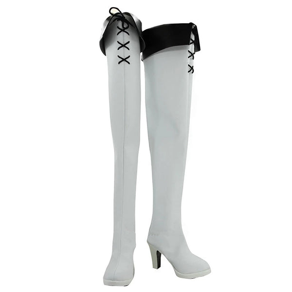 Anime Akame ga Kill! General Esdeath Costume Shoes Long White Boots Halloween Cosplay Accessories