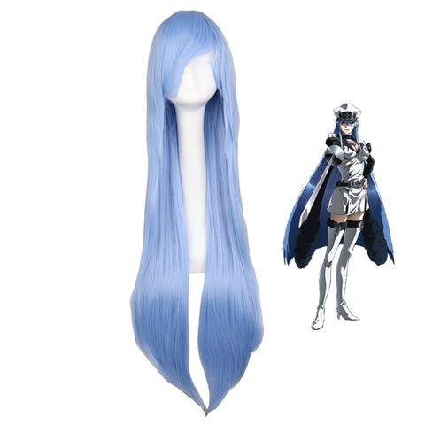Anime Akame ga Kill! General Esdeath Cosplay Wigs Long Blue Wigs
