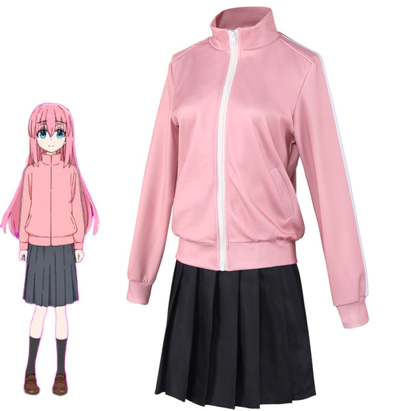 Anime Bocchi the Rock! Hitori Gotoh Cosplay Full Set Costume With Wigs and Shoes Halloween Costume