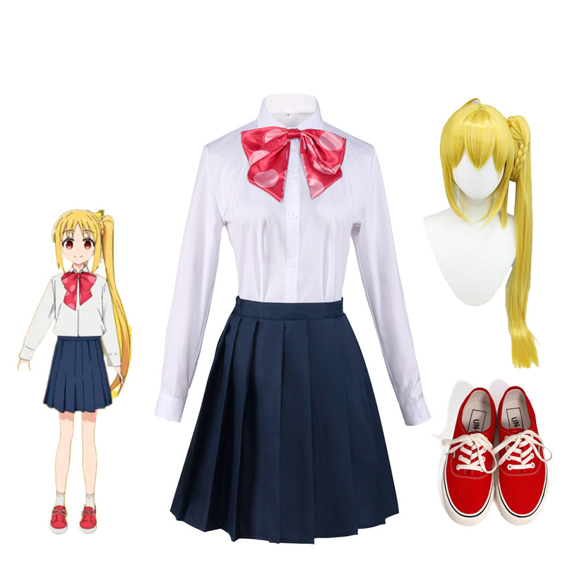 Anime Bocchi the Rock! Nijika Ijichi Full Set Costume With Wigs and Shoes Halloween Outfit