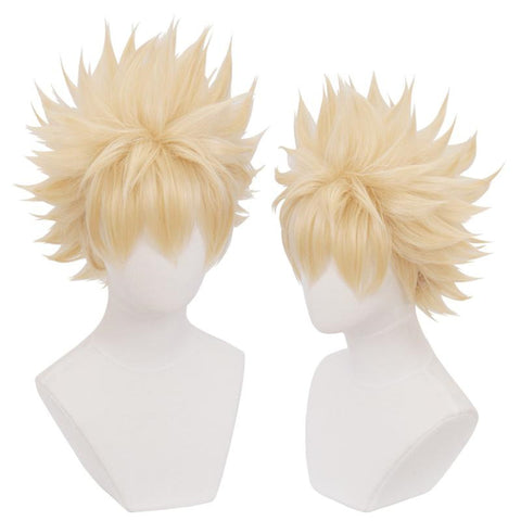Katsuki Bakugo Cosplay Wigs Kacchan Halloween Cosplay Golden Short Wigs